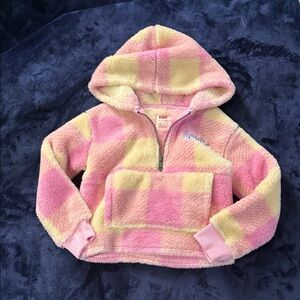 Levi's Girls Pink & Cream Sherpa Hooded Pullover
